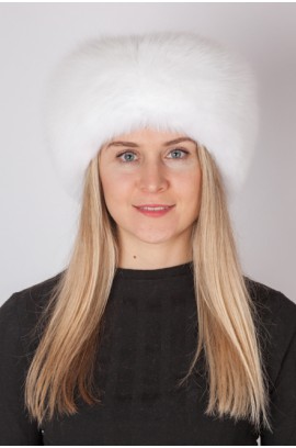 White fox fur headband - Fur collar